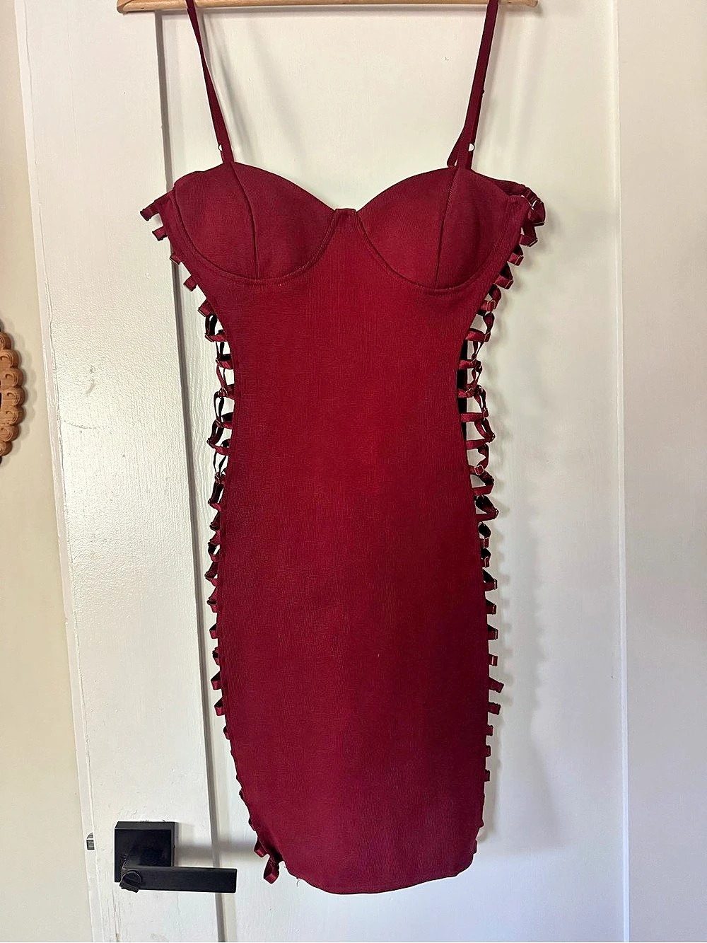 Fashion Nova Bandage Midi Dress Red Medium
